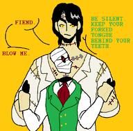 artist:ocellaroid character:frankenstein's_monster character:griffin crossover pixel_art series:frankenstein series:the_invisible_man ship:griffinstein text // 633x621 // 37KB